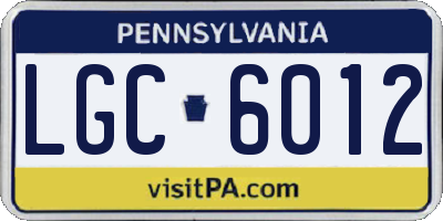 PA license plate LGC6012