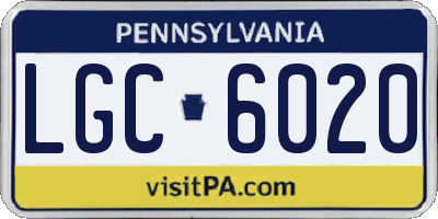 PA license plate LGC6020