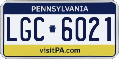 PA license plate LGC6021
