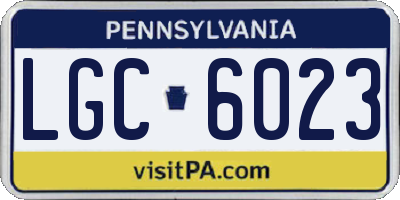 PA license plate LGC6023