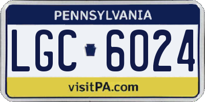 PA license plate LGC6024