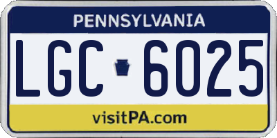 PA license plate LGC6025