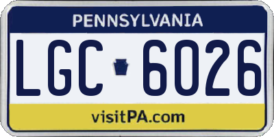PA license plate LGC6026