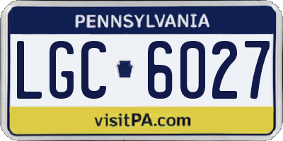 PA license plate LGC6027