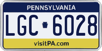 PA license plate LGC6028