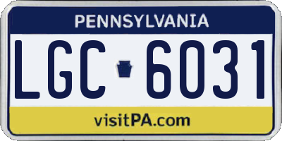 PA license plate LGC6031