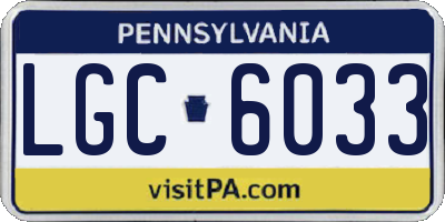 PA license plate LGC6033