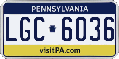 PA license plate LGC6036