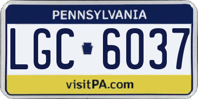 PA license plate LGC6037