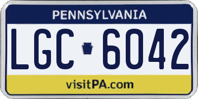 PA license plate LGC6042