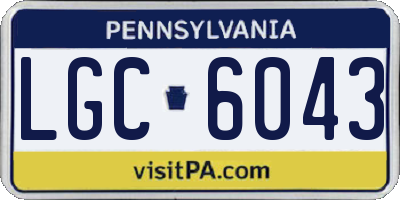 PA license plate LGC6043