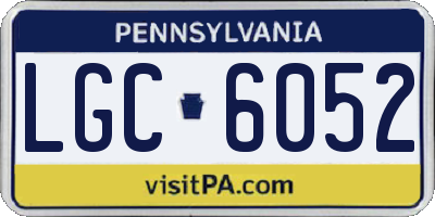 PA license plate LGC6052