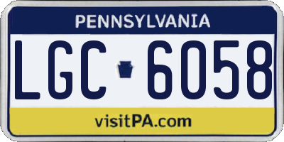 PA license plate LGC6058