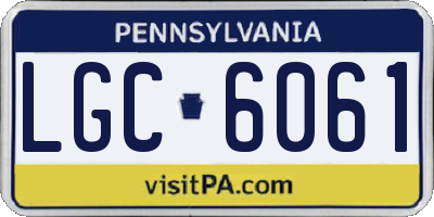 PA license plate LGC6061