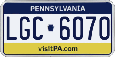 PA license plate LGC6070