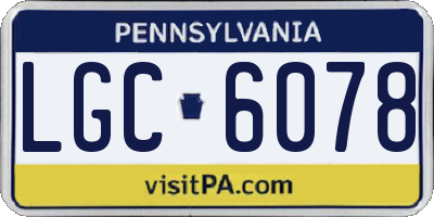 PA license plate LGC6078