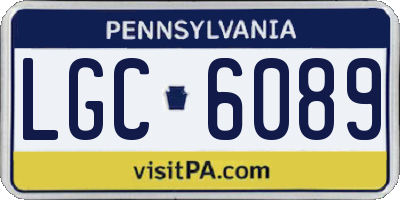 PA license plate LGC6089