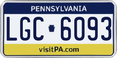 PA license plate LGC6093