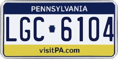 PA license plate LGC6104