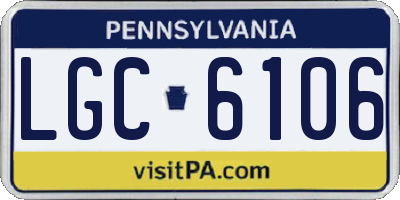 PA license plate LGC6106