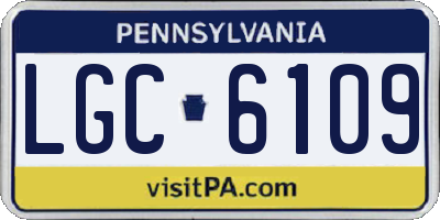 PA license plate LGC6109