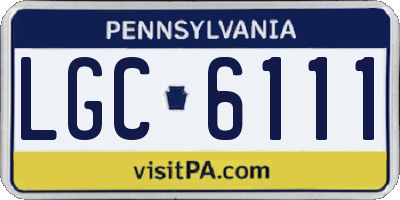PA license plate LGC6111