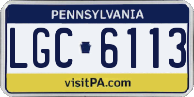 PA license plate LGC6113