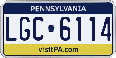 PA license plate LGC6114
