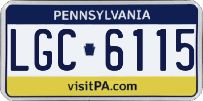 PA license plate LGC6115