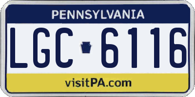PA license plate LGC6116