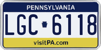 PA license plate LGC6118