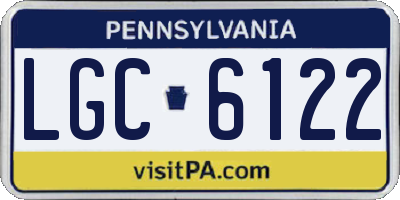 PA license plate LGC6122