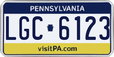 PA license plate LGC6123