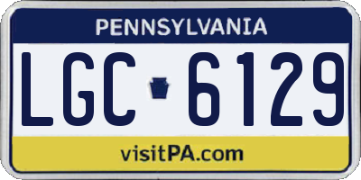 PA license plate LGC6129