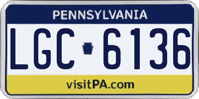 PA license plate LGC6136