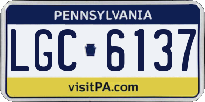 PA license plate LGC6137