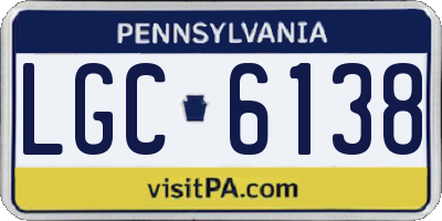 PA license plate LGC6138
