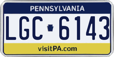 PA license plate LGC6143