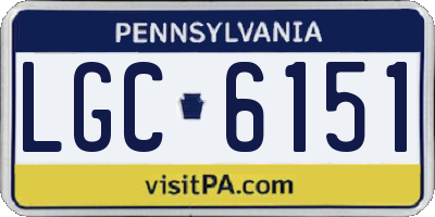 PA license plate LGC6151