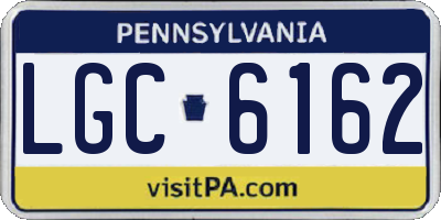 PA license plate LGC6162