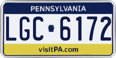 PA license plate LGC6172