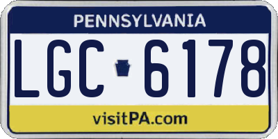 PA license plate LGC6178