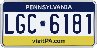 PA license plate LGC6181