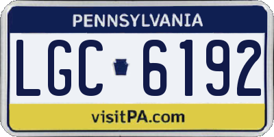 PA license plate LGC6192