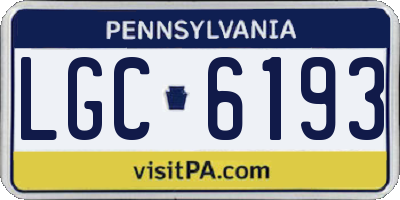 PA license plate LGC6193
