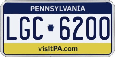 PA license plate LGC6200