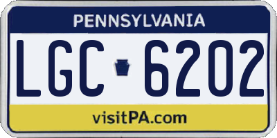 PA license plate LGC6202