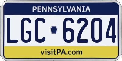 PA license plate LGC6204