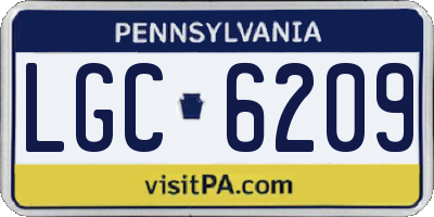 PA license plate LGC6209