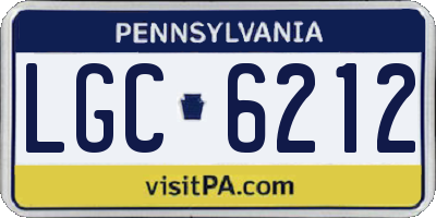 PA license plate LGC6212